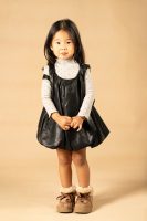 leather balloon dress with inner top