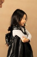 leather balloon dress with inner top