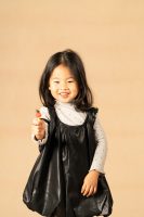 leather balloon dress with inner top