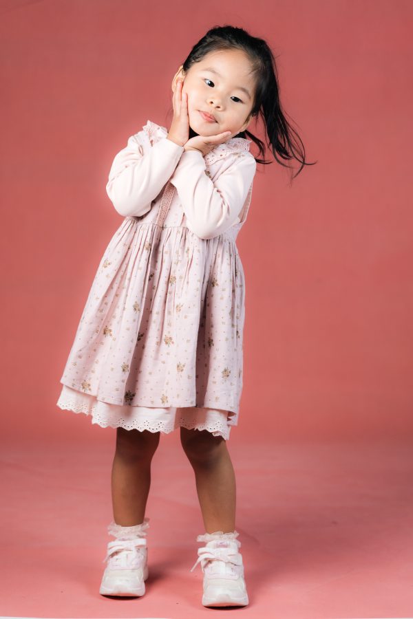 Floral A-Line Dress with Lightweight cotton inner