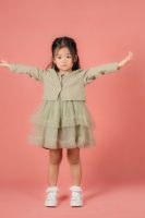 Layered Dress with Buttoned Cardigan