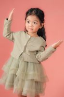 Layered Dress with Buttoned Cardigan