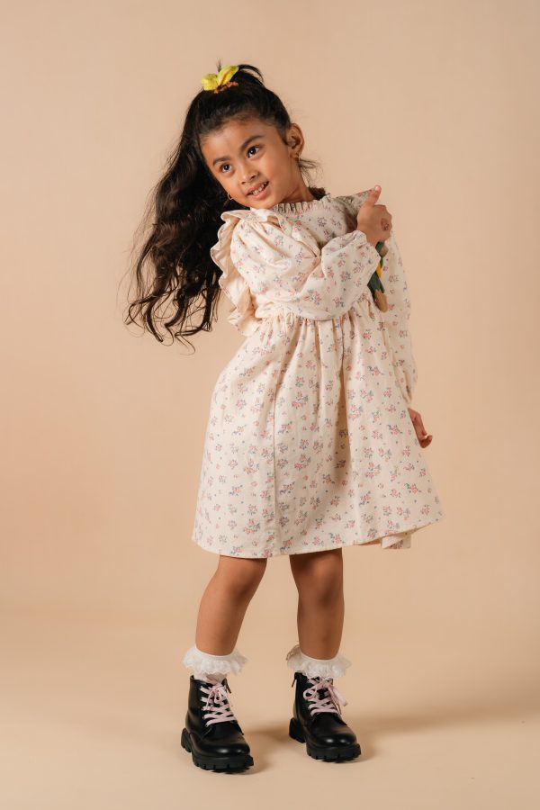 Sunny Meadow Floral Dress—Cream