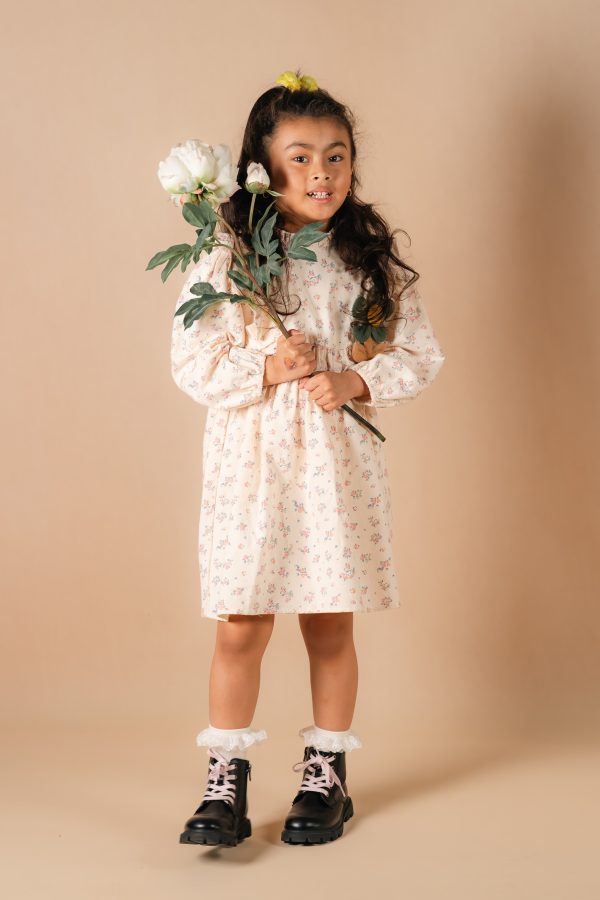 Sunny Meadow Floral Dress—Cream