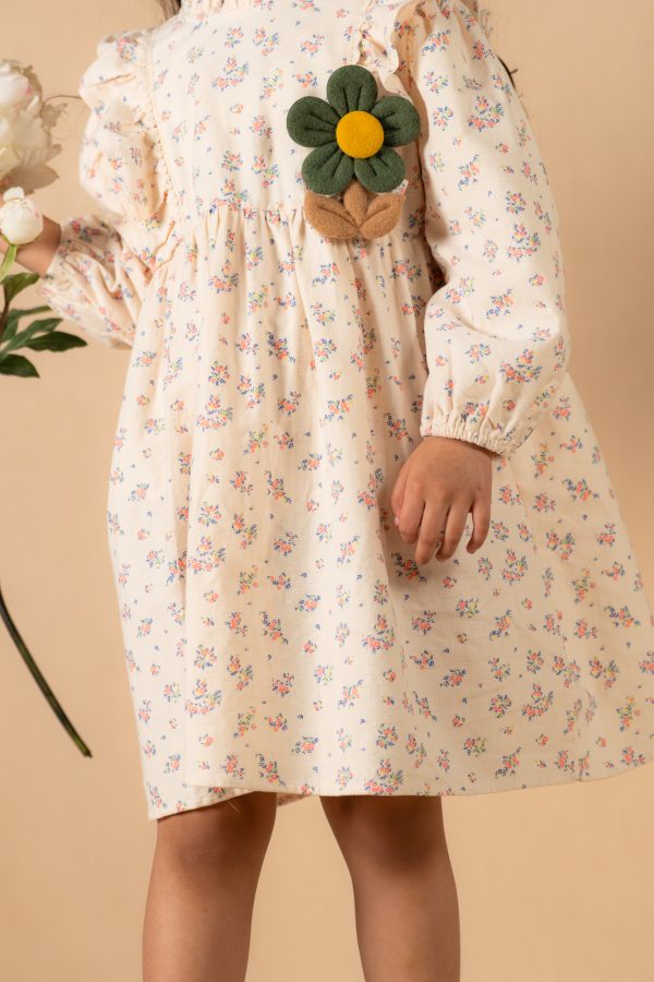 Sunny Meadow Floral Dress—Cream