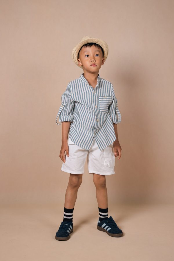Boy's White Cargo Shorts
