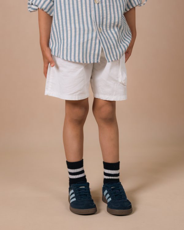 Boy's White Cargo Shorts