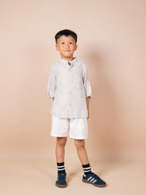 Boy's White Cargo Shorts