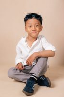 White Stand-Collar Long-Sleeve Shirt