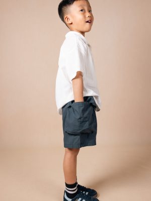 Boy's Textured White Short-Sleeve Shirt