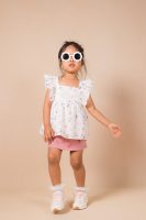 White Floral Eyelet Ruffle Top