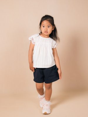 White Lace Flutter Top