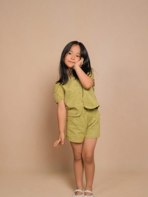 Green Eyelet 2-Piece Set