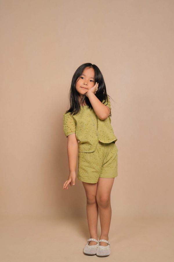 Green Eyelet 2-Piece Set