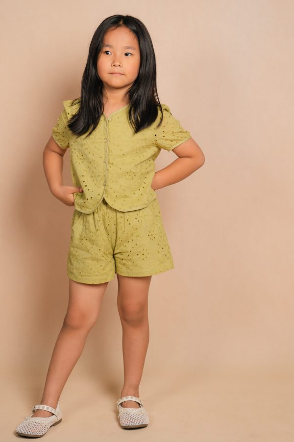 Green Eyelet 2-Piece Set