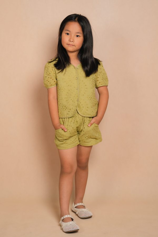 Green Eyelet 2-Piece Set
