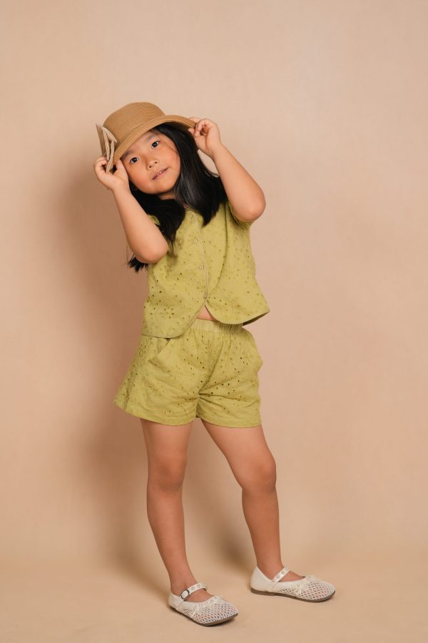 Green Eyelet 2-Piece Set