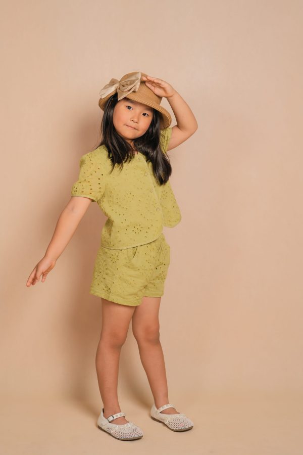 Green Eyelet 2-Piece Set