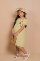 Green Puff Sleeve Dress