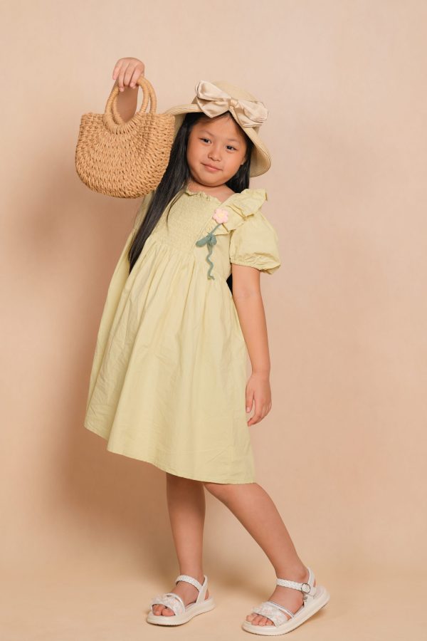 Green Puff Sleeve Dress