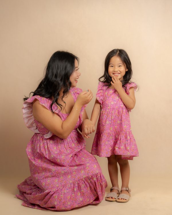 Pink Bloom Mommy & Me Dress Set