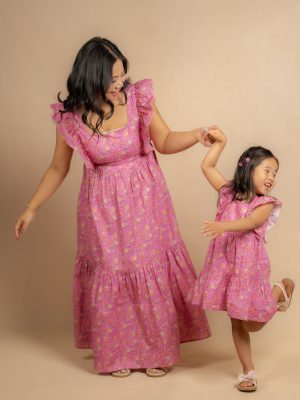 Pink Bloom Mommy & Me Dress Set