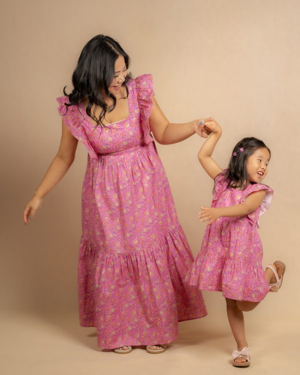 Pink Bloom Mommy & Me Dress Set