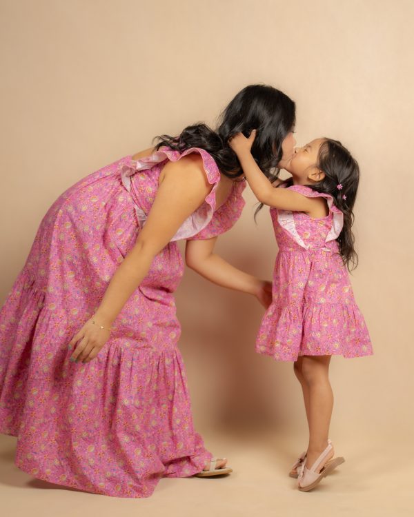Pink Bloom Mommy & Me Dress Set
