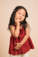 Burgundy Eyelet Ruffle Baby Cami Top