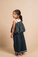 Dark Floral Tassel Balloon Cami Top