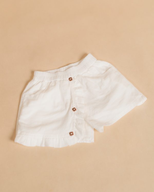 Ruffled Floral Button Kids Skort
