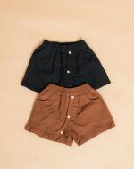 Ruffled Floral Button Kids Skort
