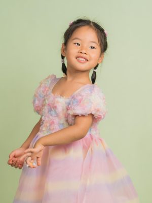 Rainbow Petal Tulle Dress