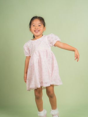 Pearly Pink Lace Dress