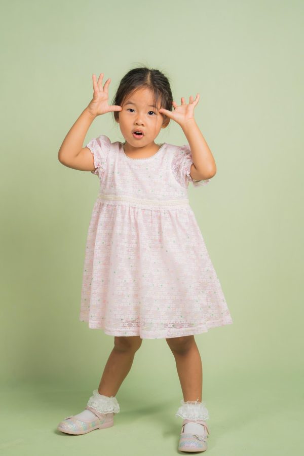 Pearly Pink Lace Dress