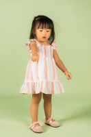 Orange‑Blue Stripe Dress