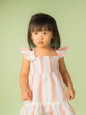 Orange‑Blue Stripe Dress