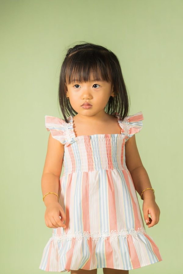 Orange‑Blue Stripe Dress