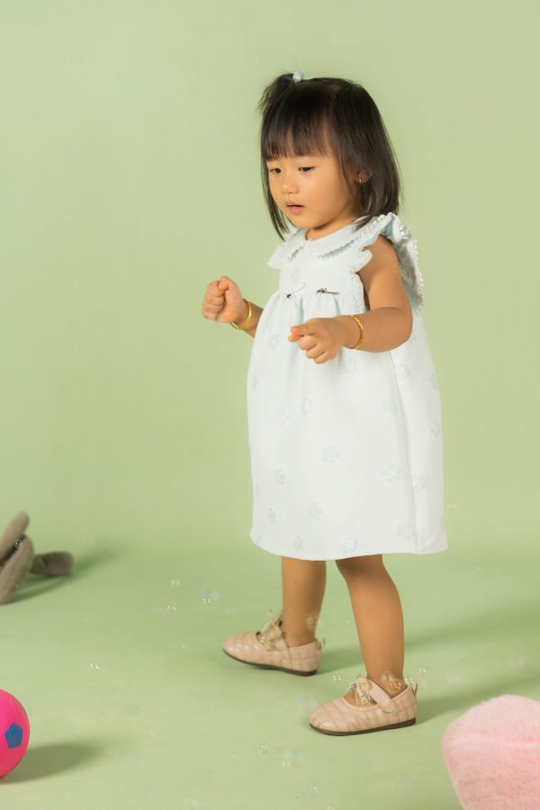 Light Blue Floral Party Dress