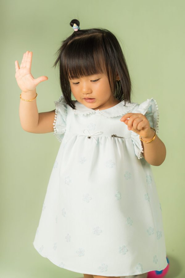 Light Blue Floral Party Dress