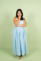 Blue Eyelet Mother Dress
