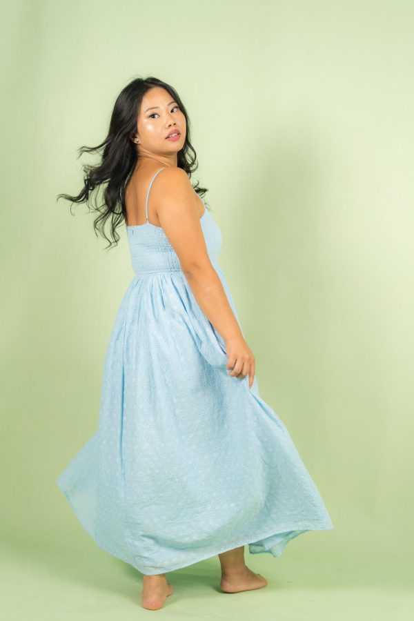 Blue Eyelet Mother Dress