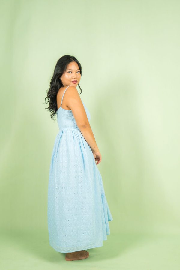Blue Eyelet Mother Dress