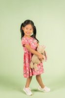Pink Floral Casual Dress